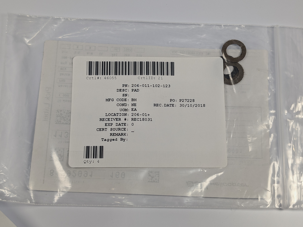 PAD P/N 206-011-102-123