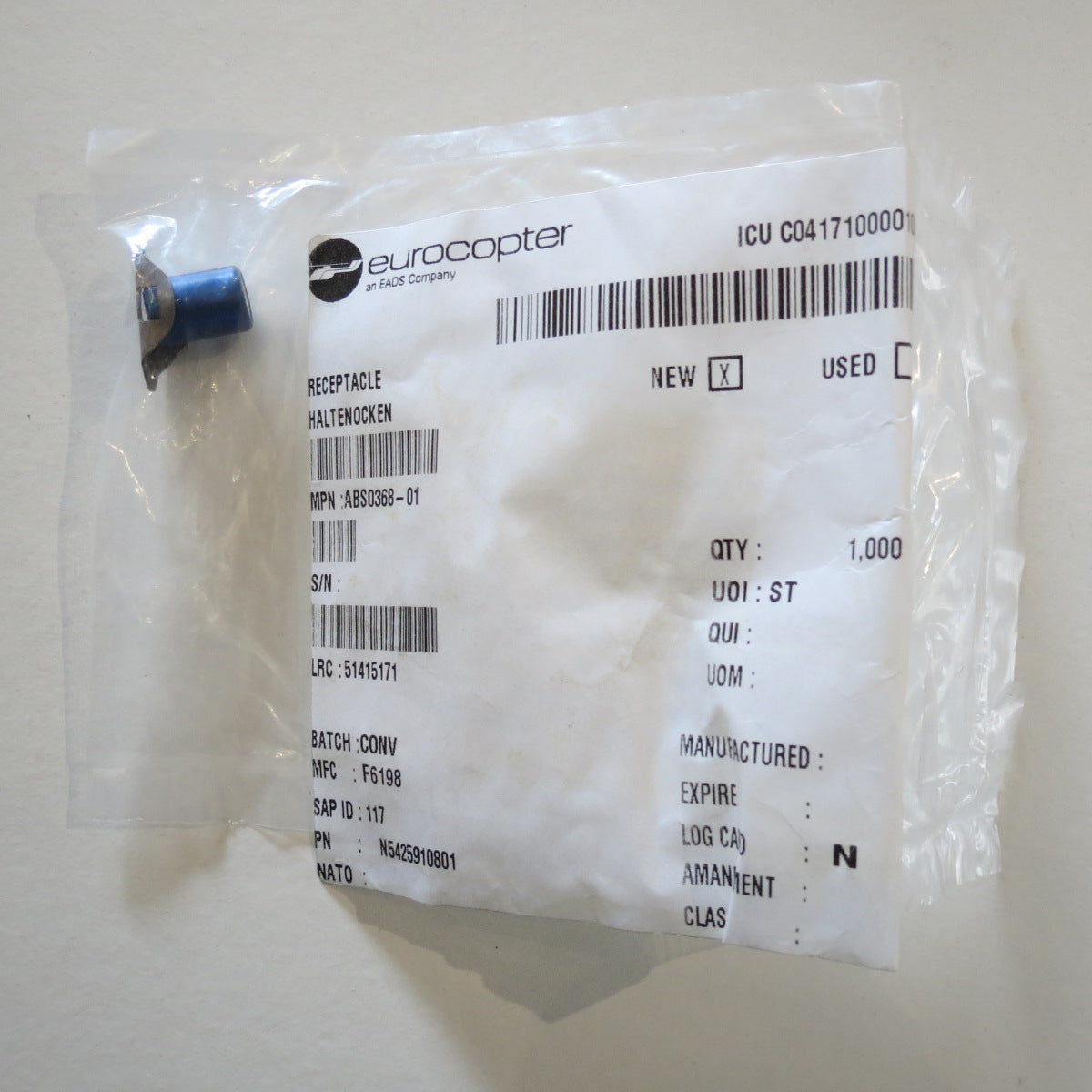 Abs0337 RECEPTACLE P/N ABS0368-01 – ROTORPART