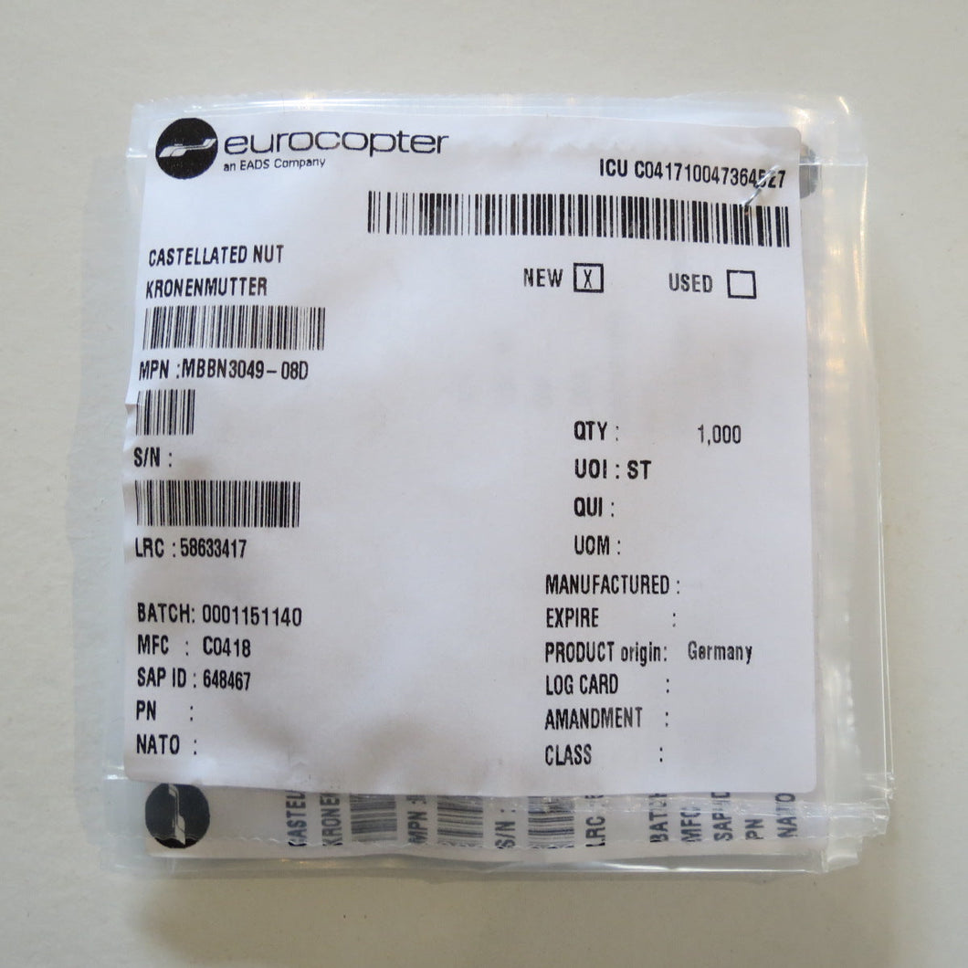 NUT P/N MBBN3049-08D