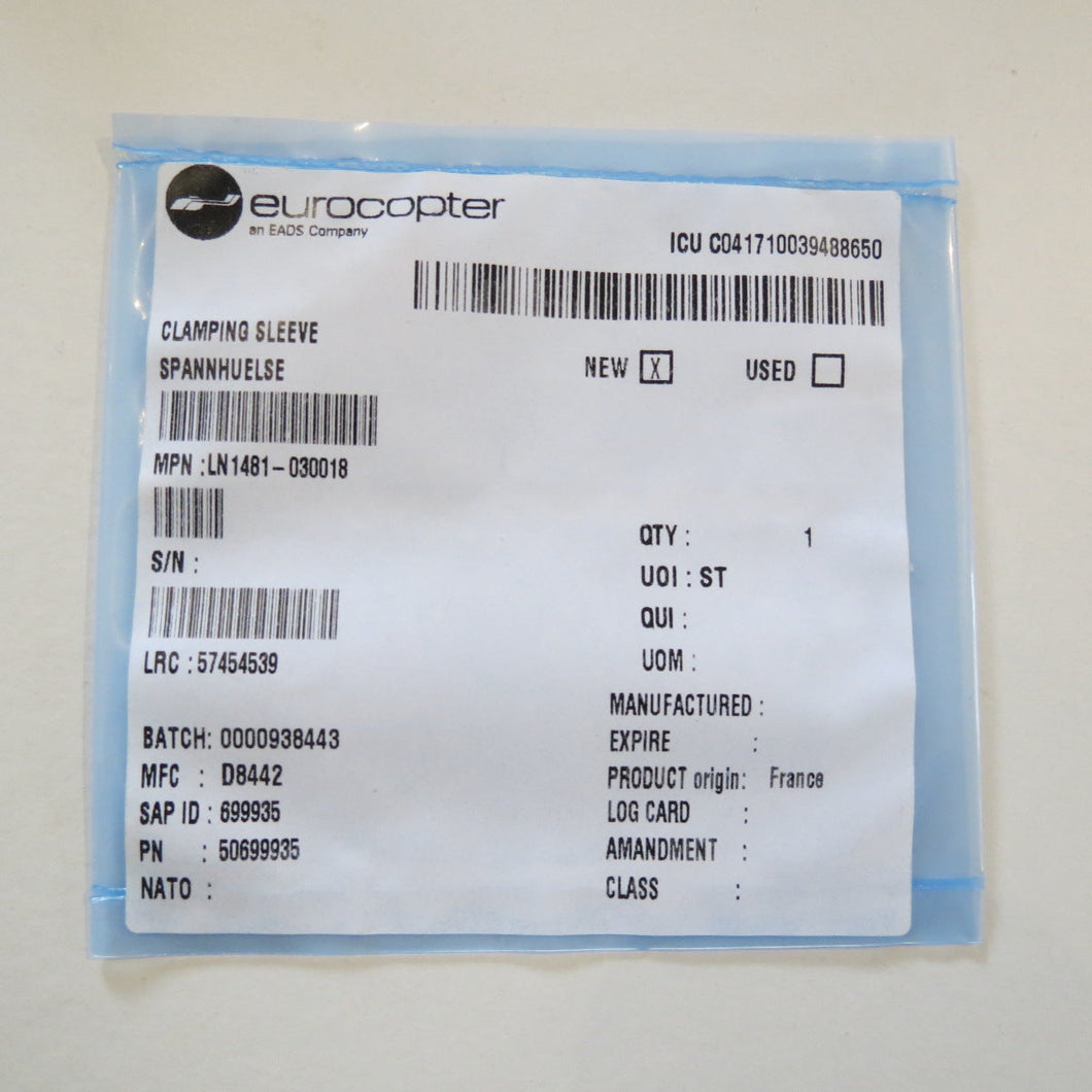 CLAMPING SLEEVE P/N LN1481-030018