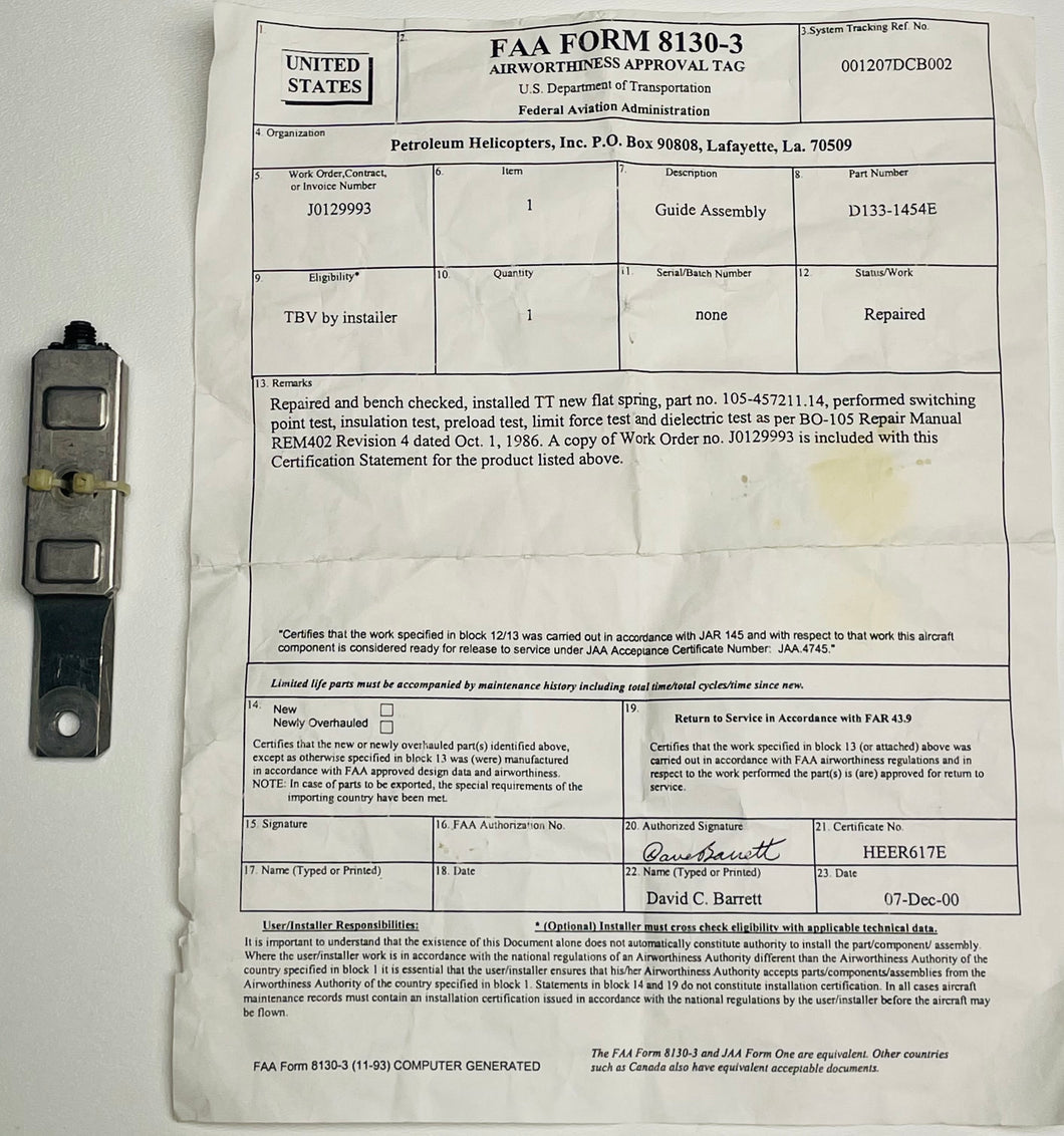 GUIDE ASSEMBLY P/N D133-1454E